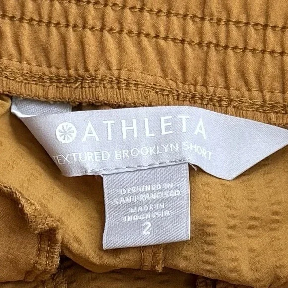 Athleta Textured Brooklyn Short Golden Turmeric Athletic Gym Utility Everyday 2 - Picture 8 of 13